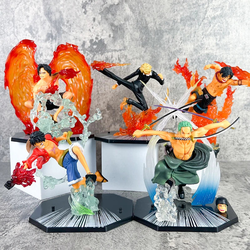 One Piece Luffy Roronoa Zoro Figure Toys Anime Portgas D Ace Vinsmoke Sanji Chopper Nami Robin PVC Figurine Model Dolls Gifts