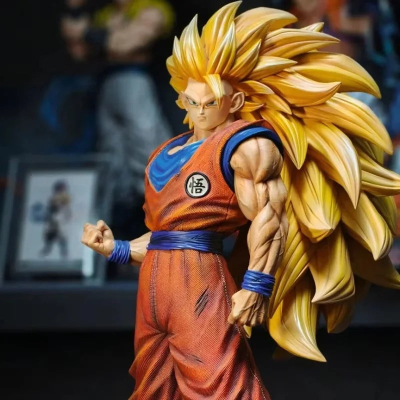 54cm JT 2% SSJ3 Dragon Ball Goku Action Figures Large Size PVCAnime Static Statue GK Collectible Model Toys Desktop Deco Gift