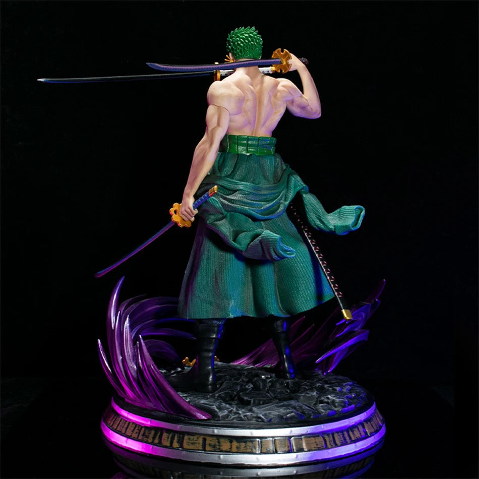 21cm One Piece Figure Small Blood Bath Sauron One Piece Gk Three-Knife Flow Stunt Version Scene Statue Boxed Anime