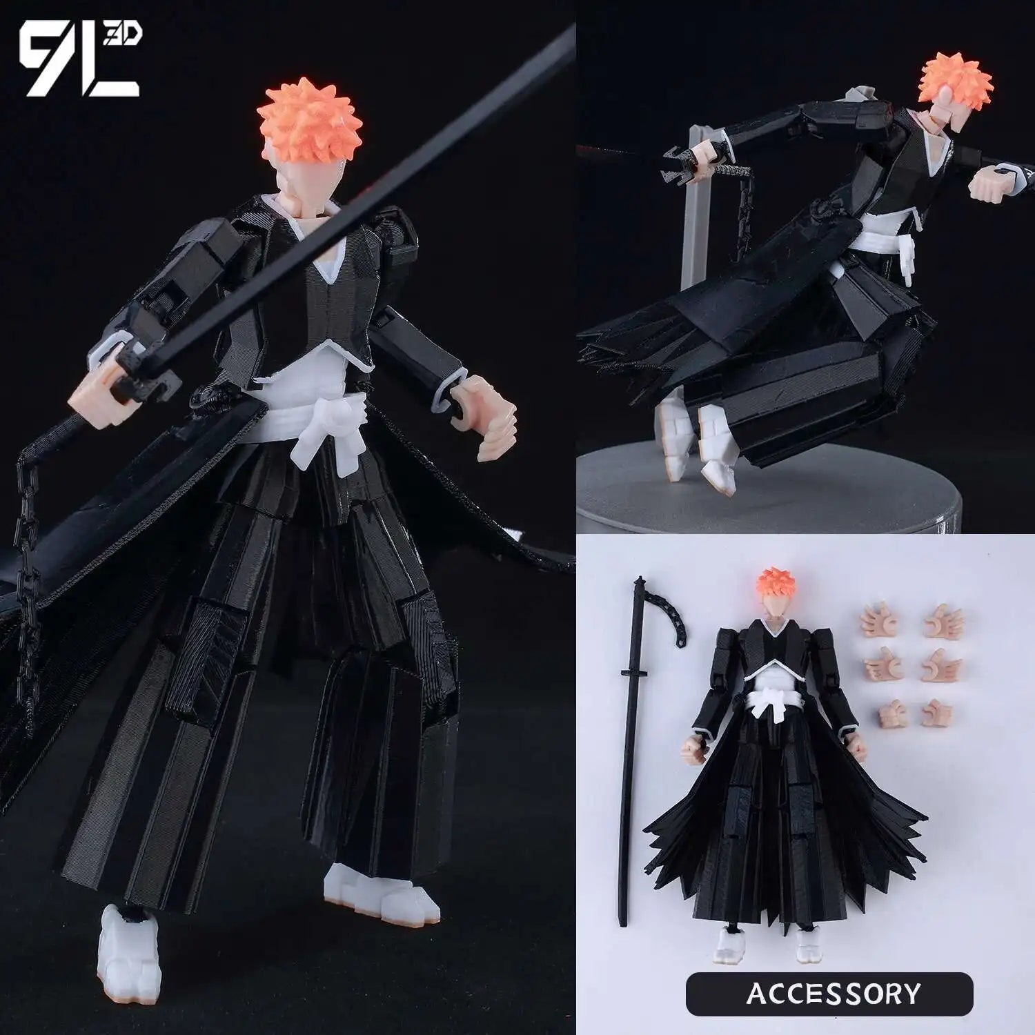 9L3D Printed Anime Characters Lucky 13 Zoro Dummy Action Figures Monkey D.Luffy Multi-Jointed Movable Shapeshift Mannequin Toys