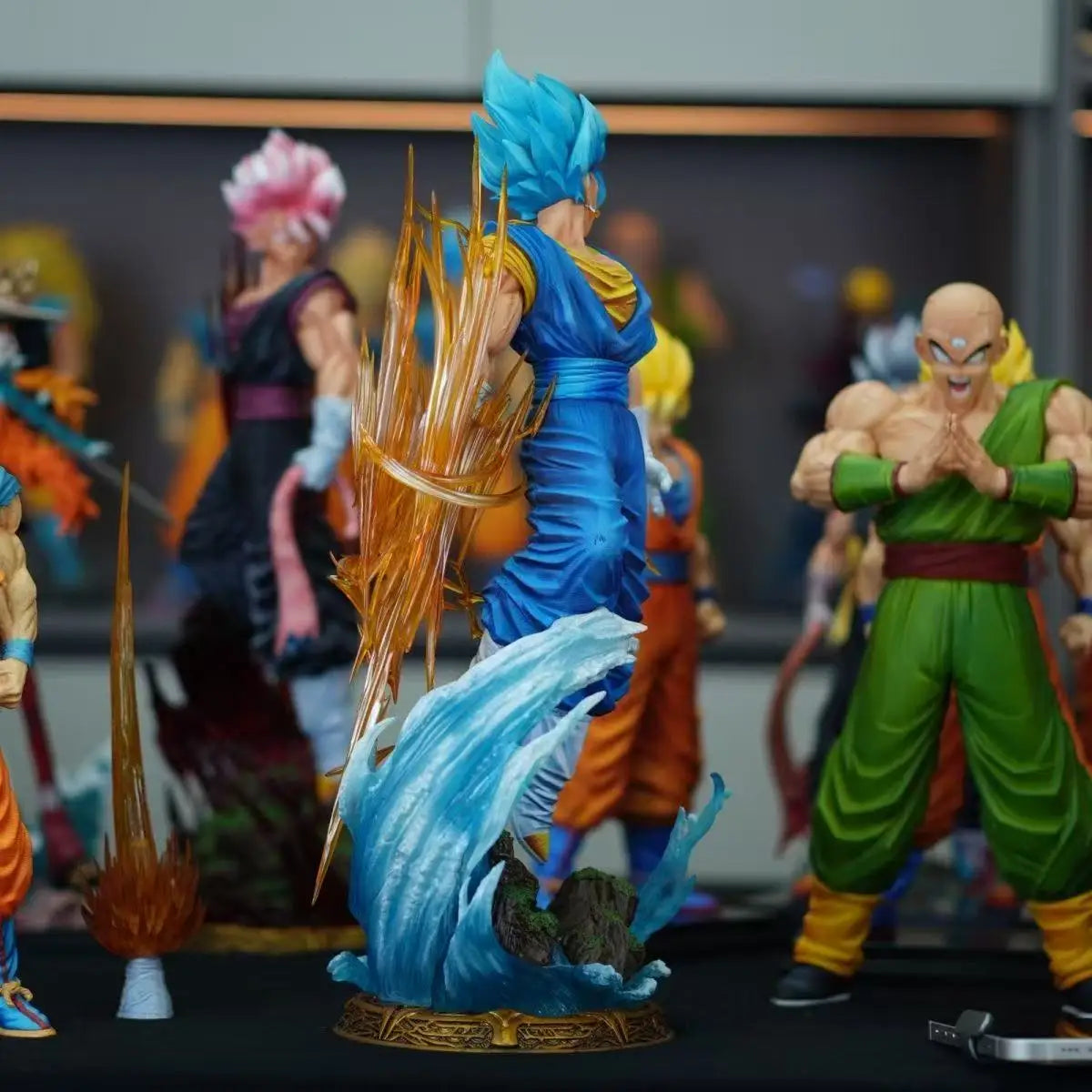 40cm/15.75inch Dragon Ball Z Vegetto Figure 3 Heads Replace Super Saiyan Action Figure Gk Statue Collection Model Toys Gifts