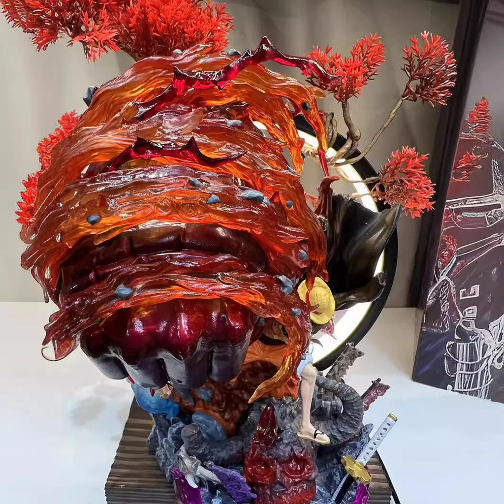 Hot One Piece Gk Anime Figure Luffy With Led Toys Gear 3 Figurine Red Roc Pvc Statue Collectible Model Decoration Birthday Gift