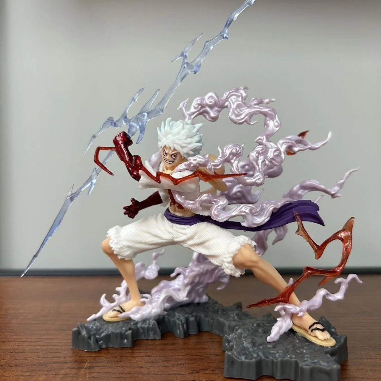 12cm/4.7in One Piece Anime Wink Studio Small Thunderbolt Nika Luffy Figures Pvc Statue Desktop Ornamen Collection  Statue Model