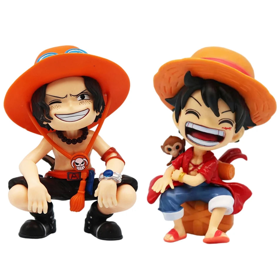 Anime One Piece Monkey D. Luffy Roronoa Zoro Sanji Portgas·D· Ace Yamato Q Version Anime Figural Pvc Model SurpriseToy Xmas Gift