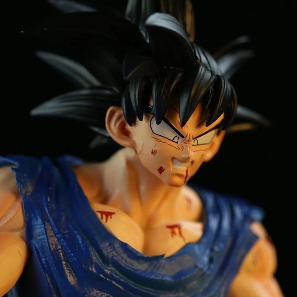 Anime Dragon Ball GK Figure Goku Battle Damaged Scene Super Saiyan Double Headed Statue Model PVC Collection Doll Toy Gift