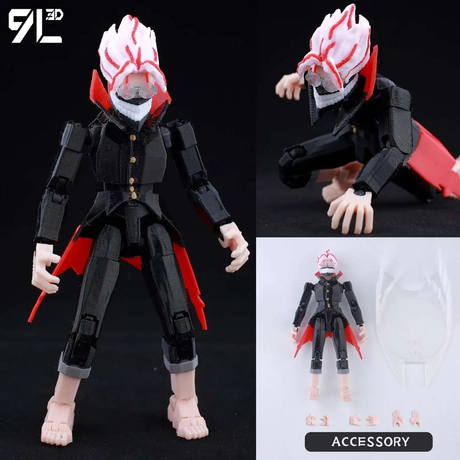 9L3D Printed Anime Characters Lucky 13 Zoro Dummy Action Figures Monkey D.Luffy Multi-Jointed Movable Shapeshift Mannequin Toys