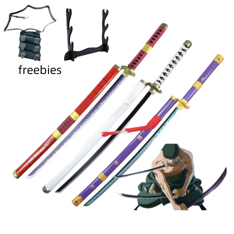 104cm Roronoa Zoro Sword Anime One Piece Cosplay Prop Knife Ninja Schwert Real Size Japanese Katana Original Samurai Sabre Toy