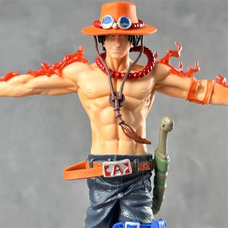 28cm One Piece Ace Anime Figure Portgas D Ace Figures Action Figures Gk Figurine Pvc With Light Statue Model Christmas Toy Gifts
