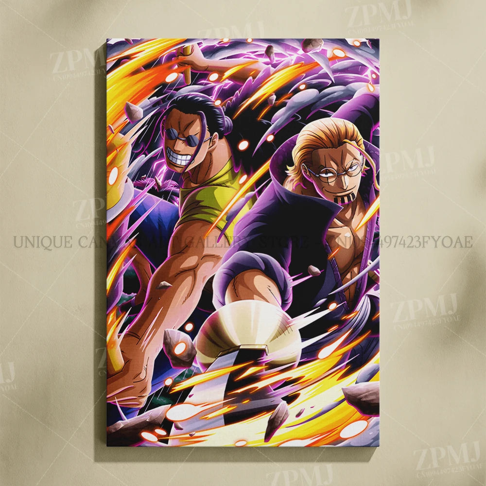 One Piece Frameless Canvas Paintings Anime Monkey D. Luffy Figures Home Decor Pictures Printed Poster For Living Room Wall Art