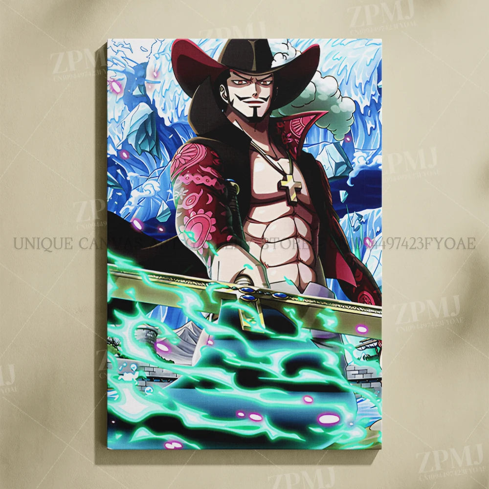 One Piece Frameless Canvas Paintings Anime Monkey D. Luffy Figures Home Decor Pictures Printed Poster For Living Room Wall Art