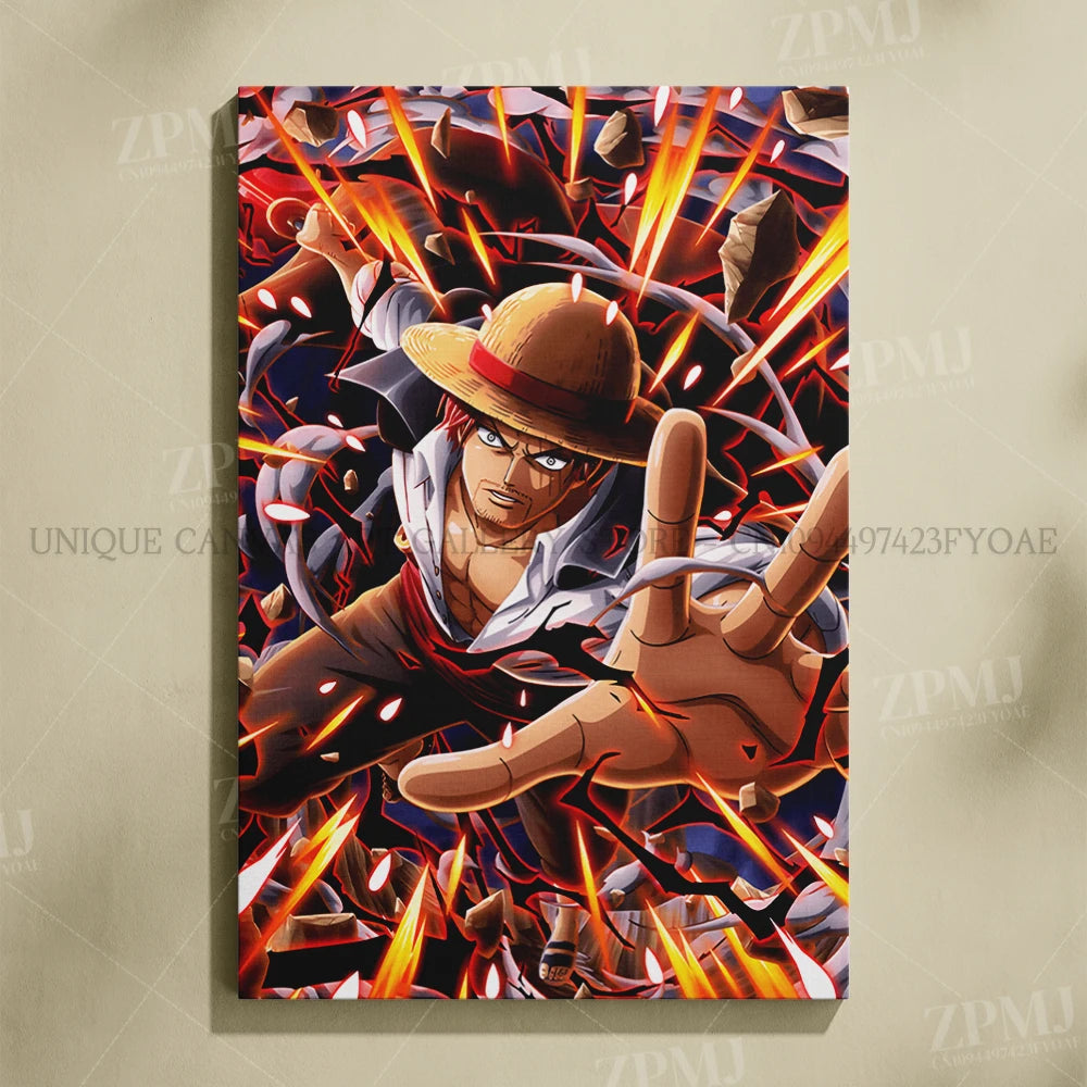 One Piece Frameless Canvas Paintings Anime Monkey D. Luffy Figures Home Decor Pictures Printed Poster For Living Room Wall Art