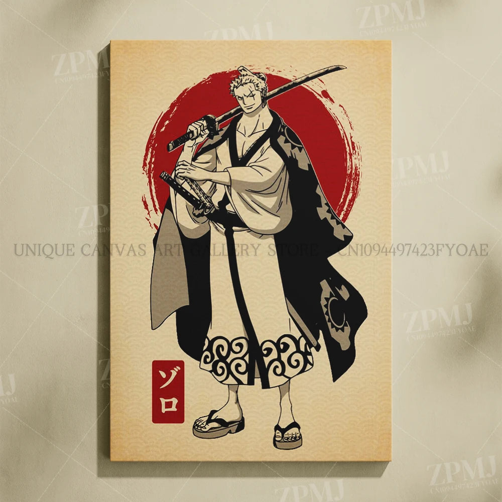 Anime One Piece Home Decoration Canvas Painting Pictures Monkey D. Luffy Figures Wall Art Prints Poster For Living Room No Frame