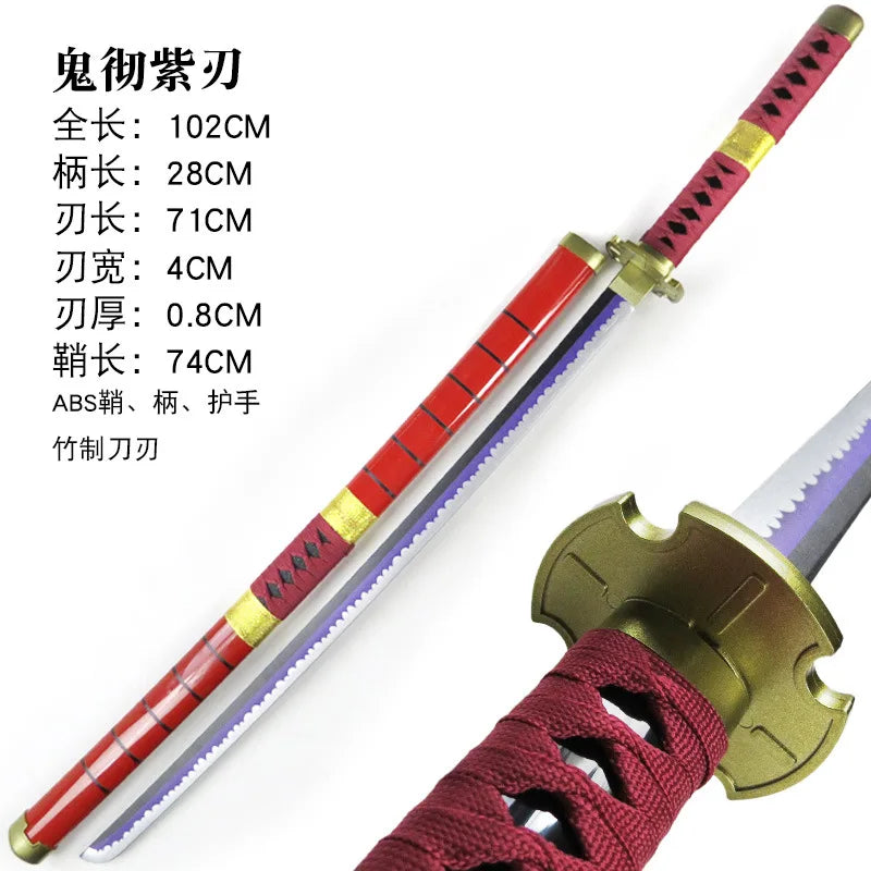 104cm Roronoa Zoro Sword Anime One Piece Cosplay Prop Knife Ninja Schwert Real Size Japanese Katana Original Samurai Sabre Toy