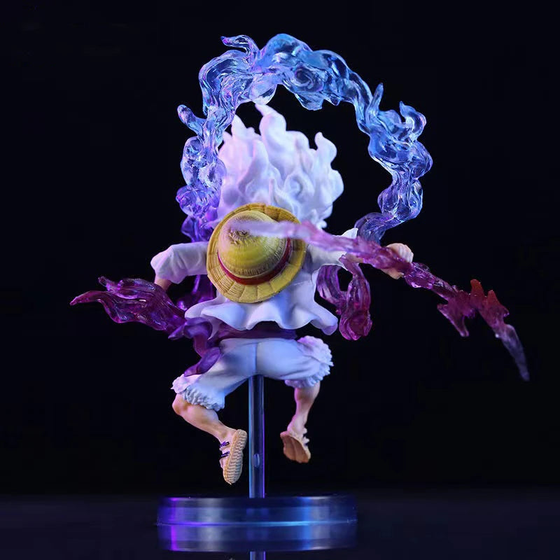 In Stock 10cm Mini One Piece Luffy Gear 5 Action Figure Sun God Nika Statue Anime Figurine Pvc Model Doll Collection Toy Gift
