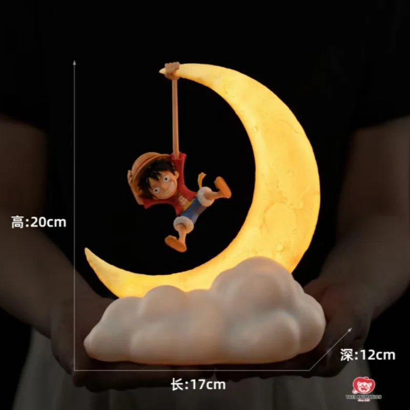 One Piece Luffy Night Light Anime Peripheral Desktop Decoration Magnetic Control Moon Lamp Children Funny Holiday Gifts