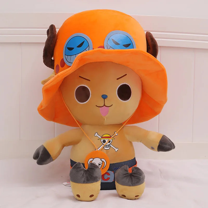 60cm Anime ONE PIECE Plush Toy Cartoon Tony Tony Chopper Cosplay Ace Law Luffy Plushies Soft Stuffed Doll Big Size Pillow Gift