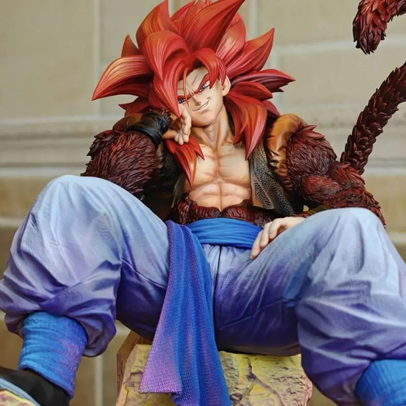Dragon Ball Anime Sitting Posture Super Ⅳ Gogeta GK Figure Collectible Model Desktop Decoration Ornament Manga Trendy Toy Gift