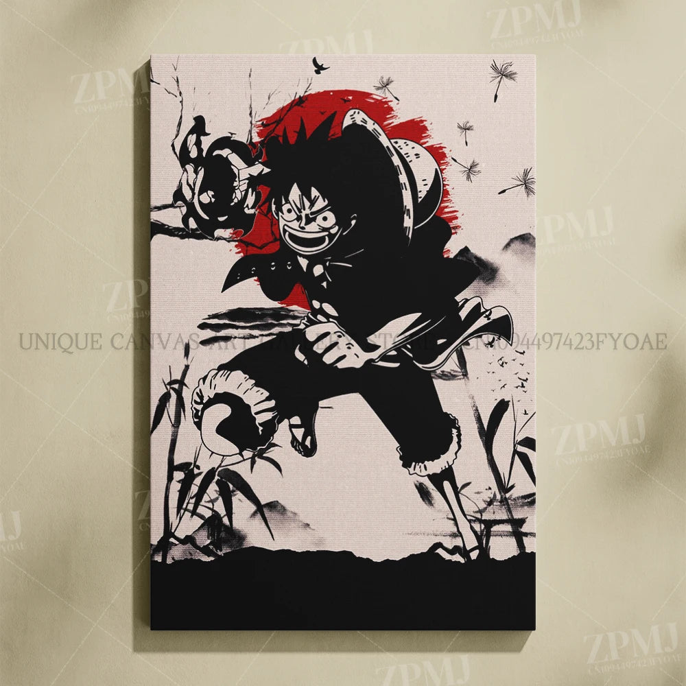 Anime One Piece Home Decoration Canvas Painting Pictures Monkey D. Luffy Figures Wall Art Prints Poster For Living Room No Frame