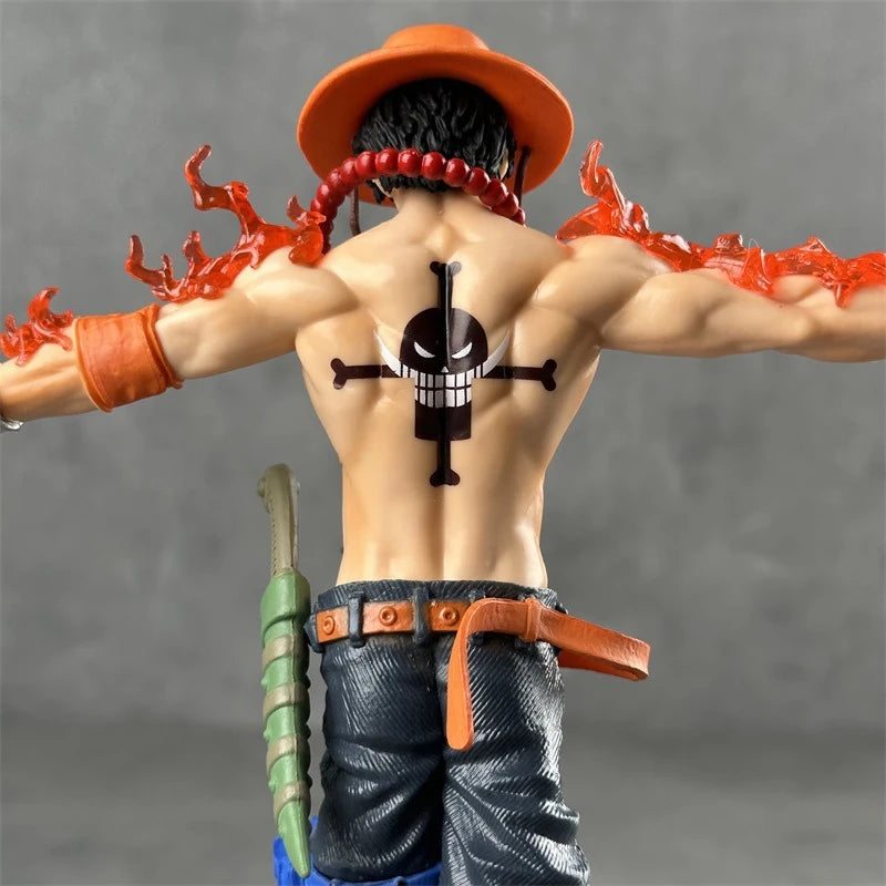 28cm Anime One Piece Ace Figure Portgas D Ace Action Figurine Pvc Statue Collectible Model Toys For Childern Christmas Gifts