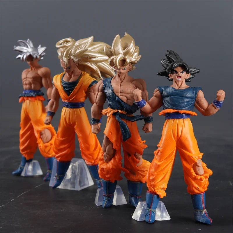 4pcs/set Dragon Ball Son Goku Figure Super Saiyan Goku Action Figures Pvc Statue Collection Model Toys Gifts