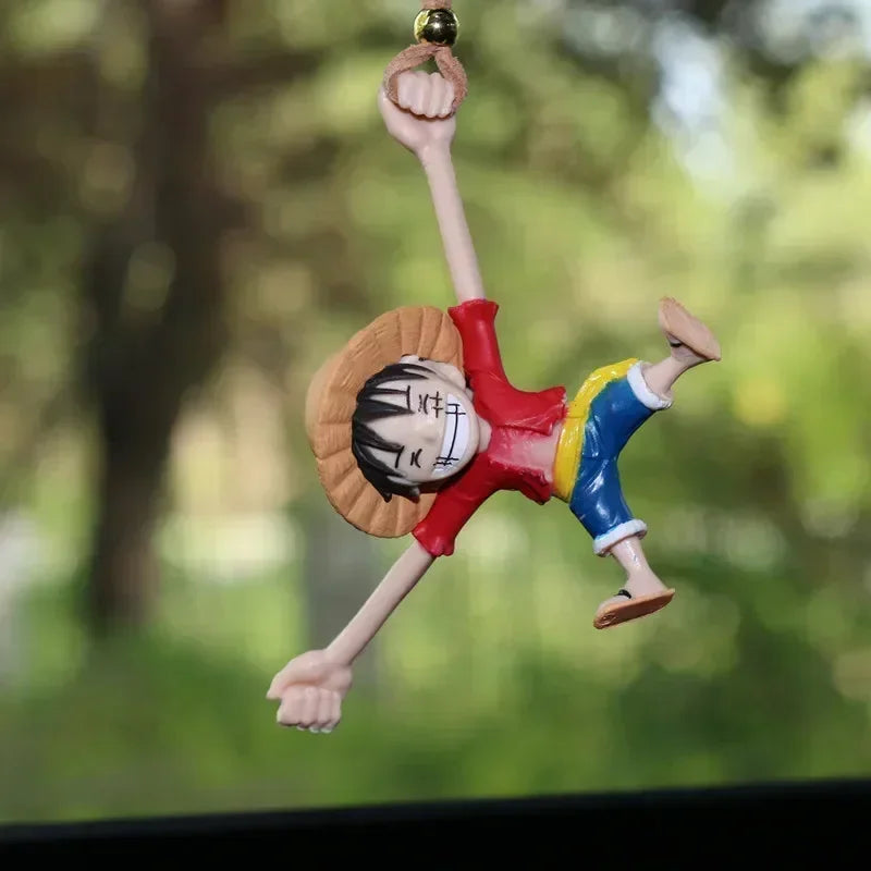ONE PIECE Luffy Car Interior Decor Kawaii Car Rearview Mirror Bag Pendant Auto Interior Hanging Ornaments Birthday Gifts