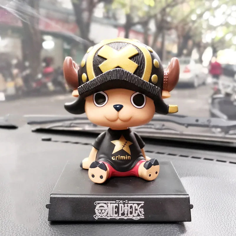 One Piece Luffy Zoro Chopper Car Doll Shaking Head Auto Interior Kawaii Tabletop Ornament Bobble Head Kids Toys Gift 11cm