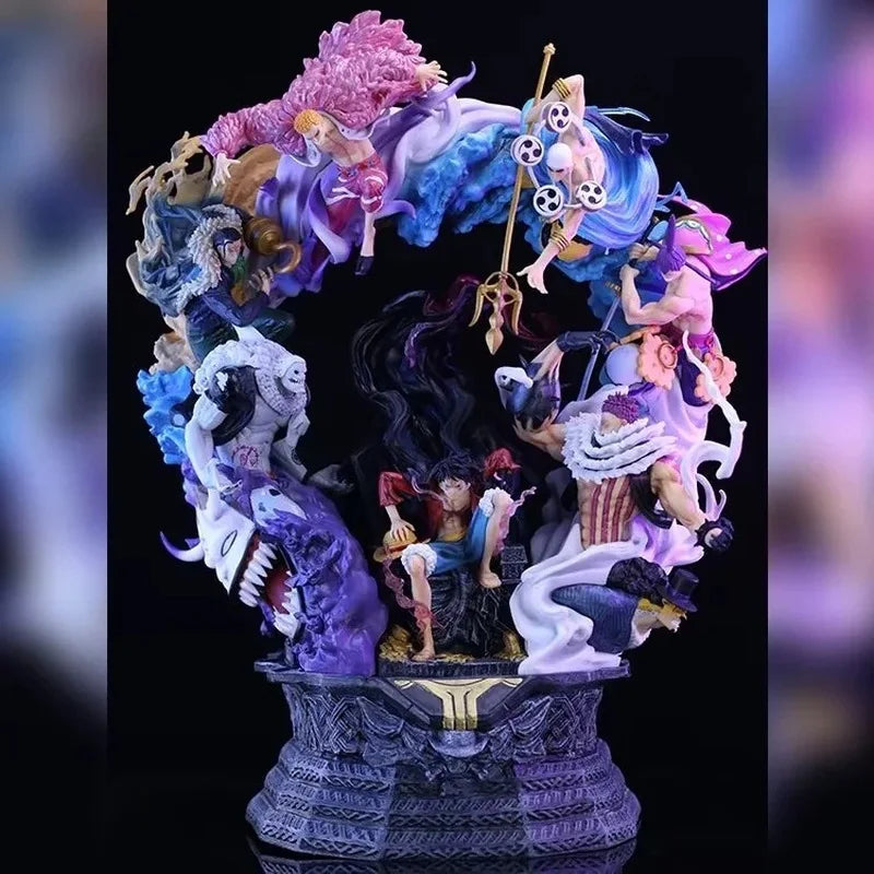 InStock One Piece Gk Rival Series Throne Luffy Anime Figure Model Toy Statue Desktop Ornament Boy Surprise Gift Collectible Mode