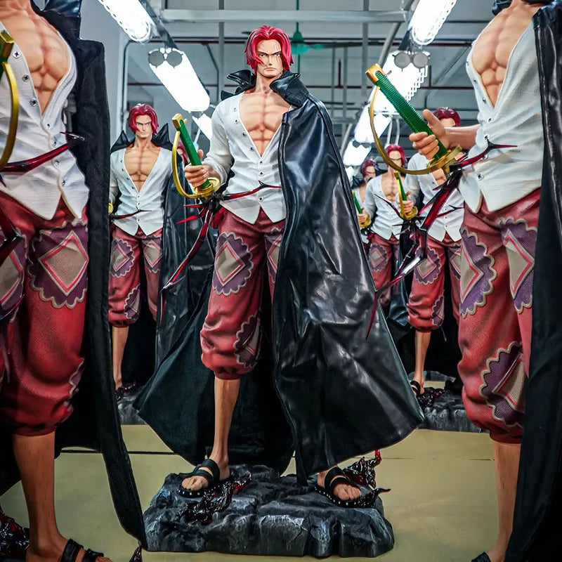 JT Studio One Piece Extra Large Red Haired Shanks Anime Figure Statue 70CM Big Cloak Handmade Ornament Collection Model Gift Toy