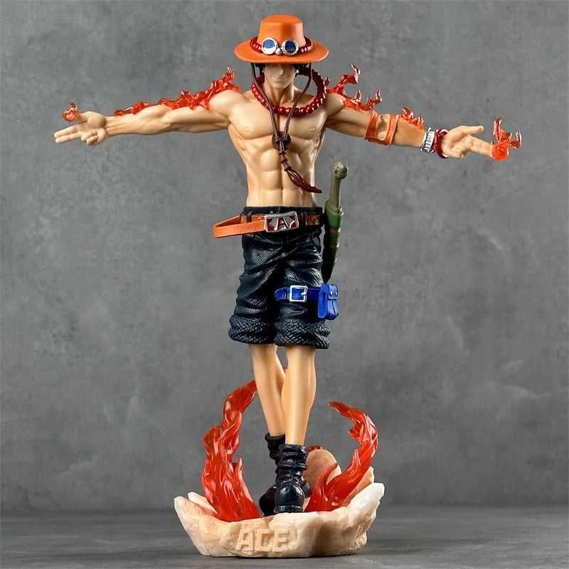 28cm Anime One Piece Ace Figure Portgas D Ace Action Figurine Pvc Statue Collectible Model Toys For Childern Christmas Gifts