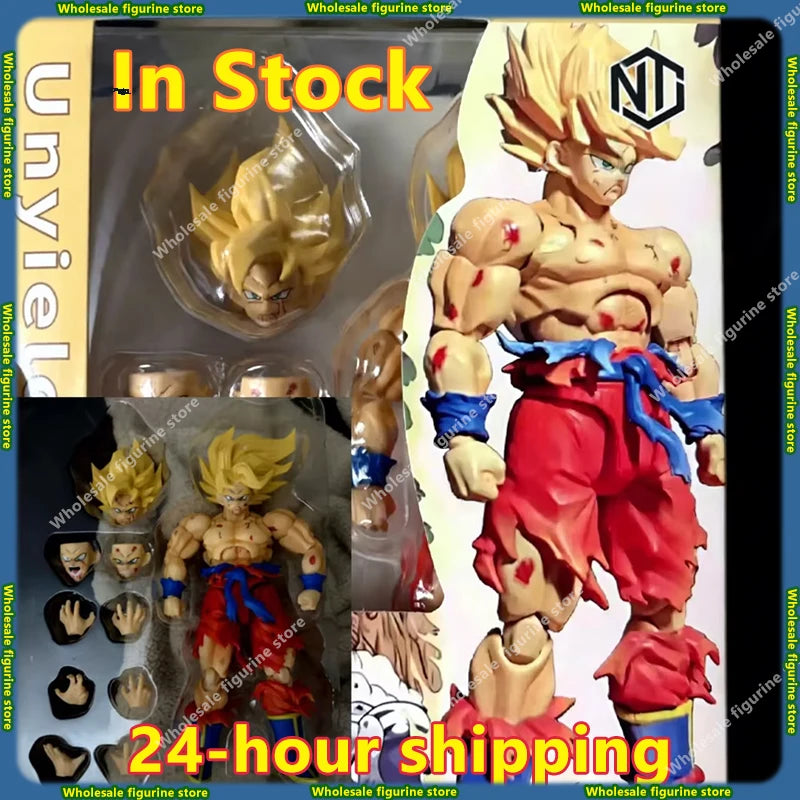 In Stock N&T Studio Dragon Ball Super Saiyan SHF Son Goku Battle Damaged 3.0 Anime Action Figures Bare Collectible Model Toys
