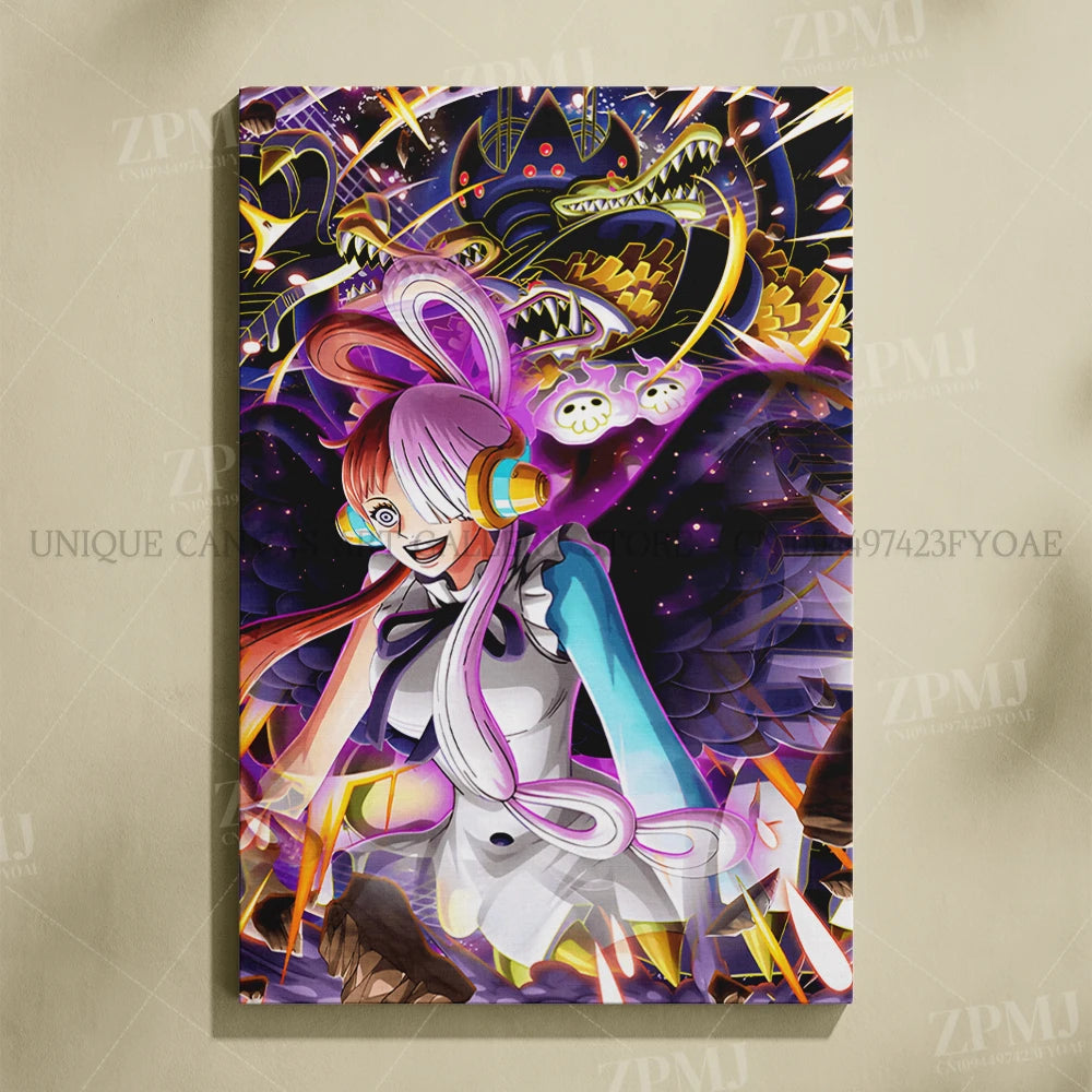 One Piece Frameless Canvas Paintings Anime Monkey D. Luffy Figures Home Decor Pictures Printed Poster For Living Room Wall Art