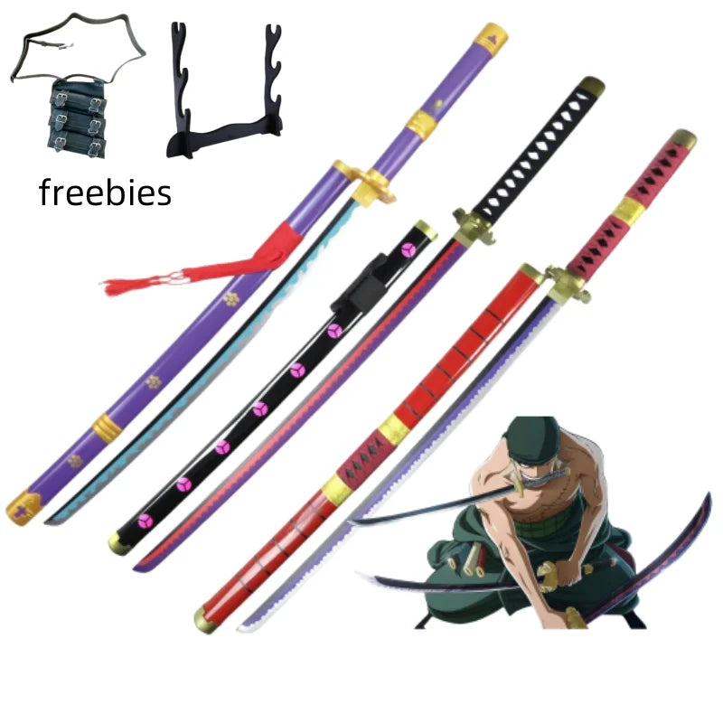 104cm Roronoa Zoro Sword Anime One Piece Cosplay Prop Knife Ninja Schwert Real Size Japanese Katana Original Samurai Sabre Toy