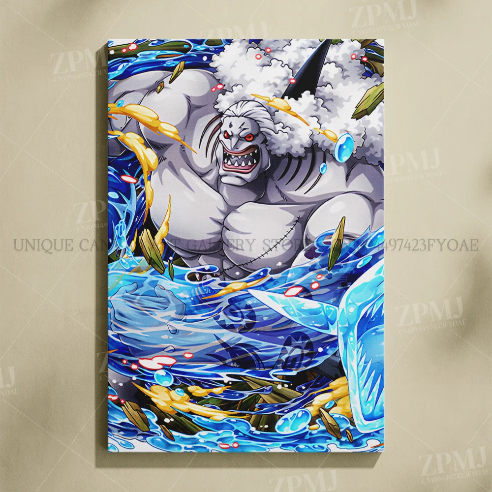One Piece Frameless Canvas Paintings Anime Monkey D. Luffy Figures Home Decor Pictures Printed Poster For Living Room Wall Art