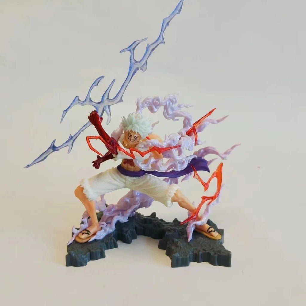 12cm/4.7in One Piece Anime Wink Studio Small Thunderbolt Nika Luffy Figures Pvc Statue Desktop Ornamen Collection  Statue Model