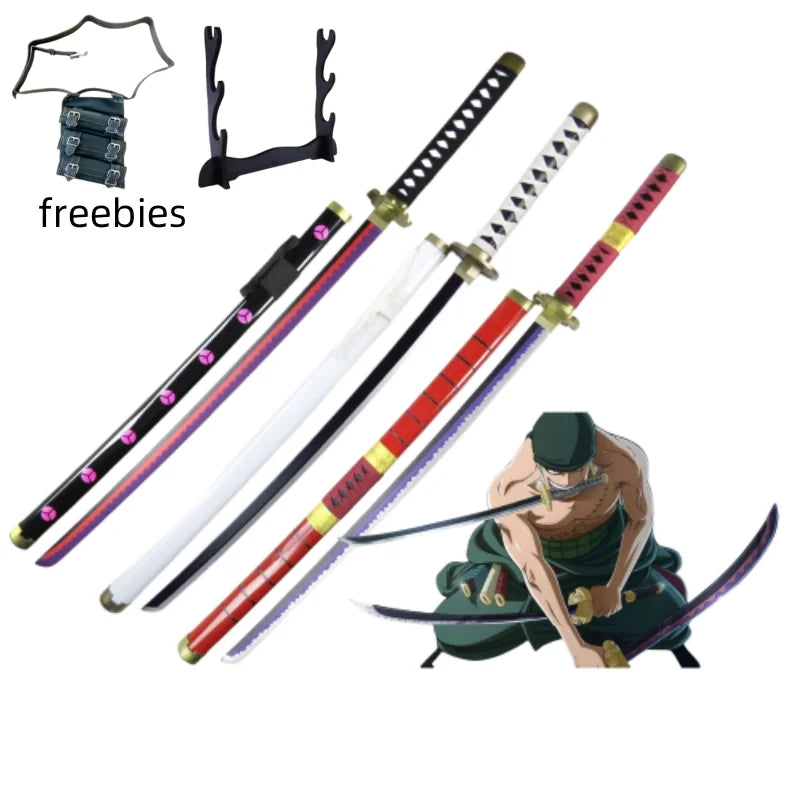 104cm Roronoa Zoro Sword Anime One Piece Cosplay Prop Knife Ninja Schwert Real Size Japanese Katana Original Samurai Sabre Toy