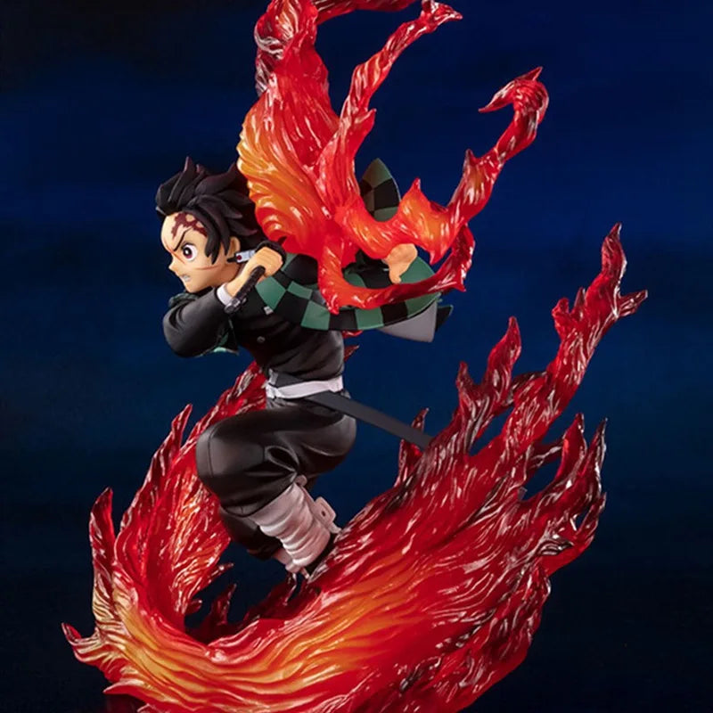 21CM Demon Slayer Kamado Tanjirou Hinokami Kagura Anime Figure Model Statue Boy Desktop Decoration Collection Ornament Toys Gift