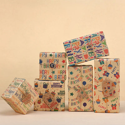 Present Wrapping Paper Easy To Cut Letter Print Birthday Present Paper Vintage Printed For Xmas Present Packing Accessories