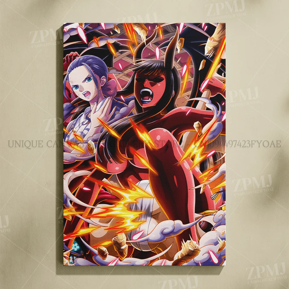 One Piece Frameless Canvas Paintings Anime Monkey D. Luffy Figures Home Decor Pictures Printed Poster For Living Room Wall Art