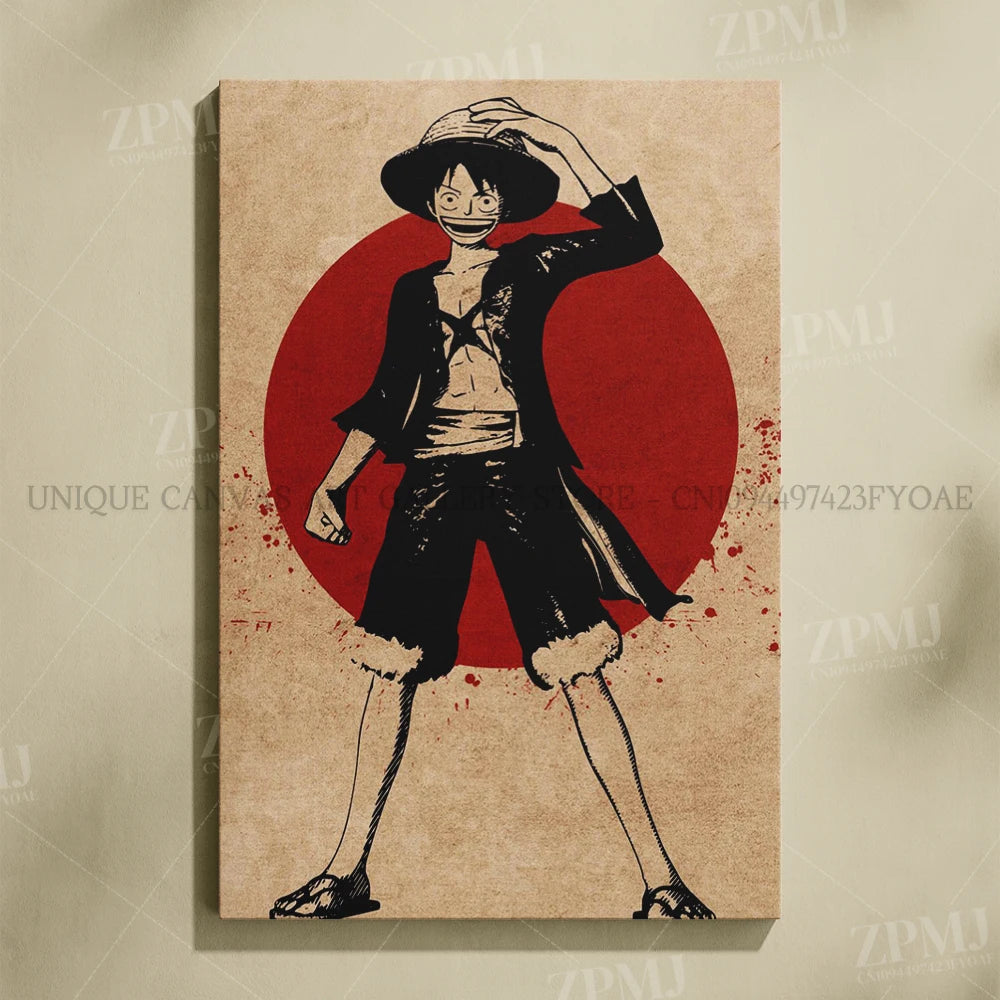 Anime One Piece Home Decoration Canvas Painting Pictures Monkey D. Luffy Figures Wall Art Prints Poster For Living Room No Frame