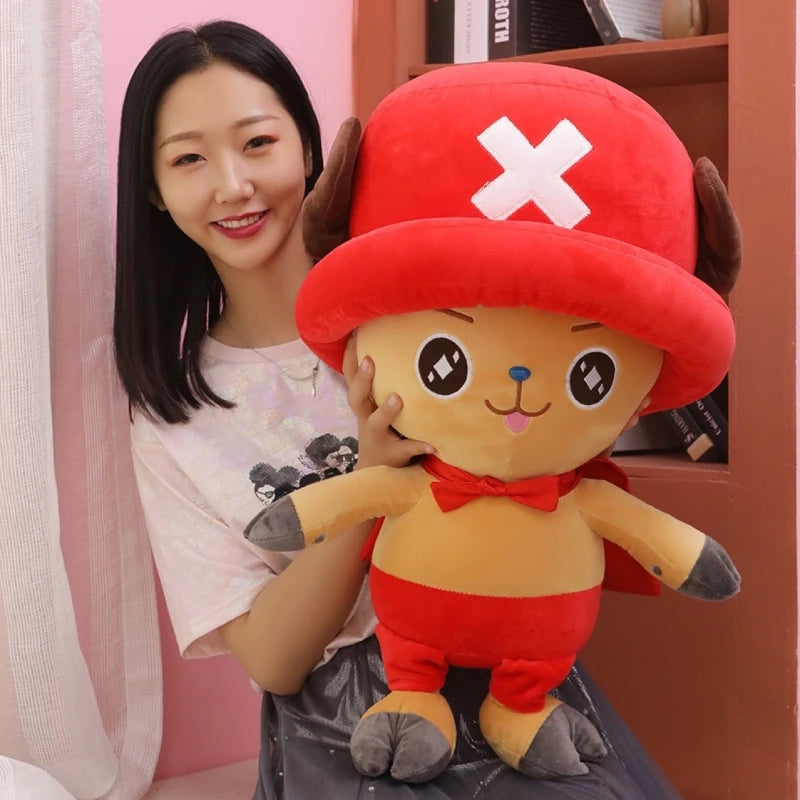 60cm Anime ONE PIECE Plush Toy Cartoon Tony Tony Chopper Cosplay Ace Law Luffy Plushies Soft Stuffed Doll Big Size Pillow Gift