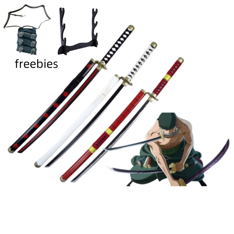104cm Roronoa Zoro Sword Anime One Piece Cosplay Prop Knife Ninja Schwert Real Size Japanese Katana Original Samurai Sabre Toy