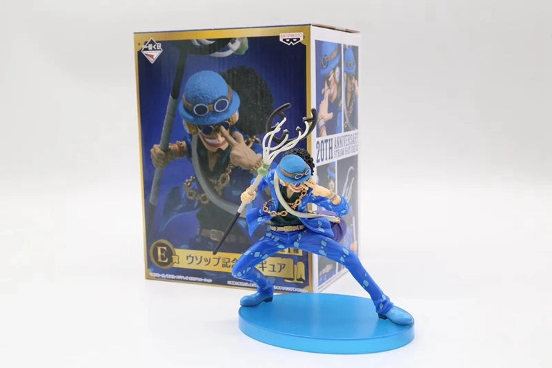 One Piece 20th Anniversary Anime Figures Blue Clothes Luffy Nami Robin Zorro Action Figure Collection Model Toys Birthday Gifts