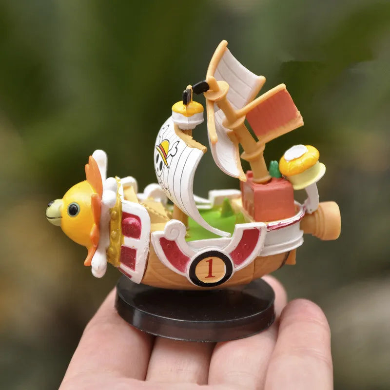 One Piece Figure Luffy THOUSAND SUNNY Going Merry Assembling Boat Model Pirate Ship Decor Boys Toys Kids Birthday Gift