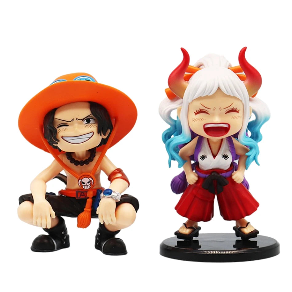 Anime One Piece Monkey D. Luffy Roronoa Zoro Sanji Portgas·D· Ace Yamato Q Version Anime Figural Pvc Model SurpriseToy Xmas Gift