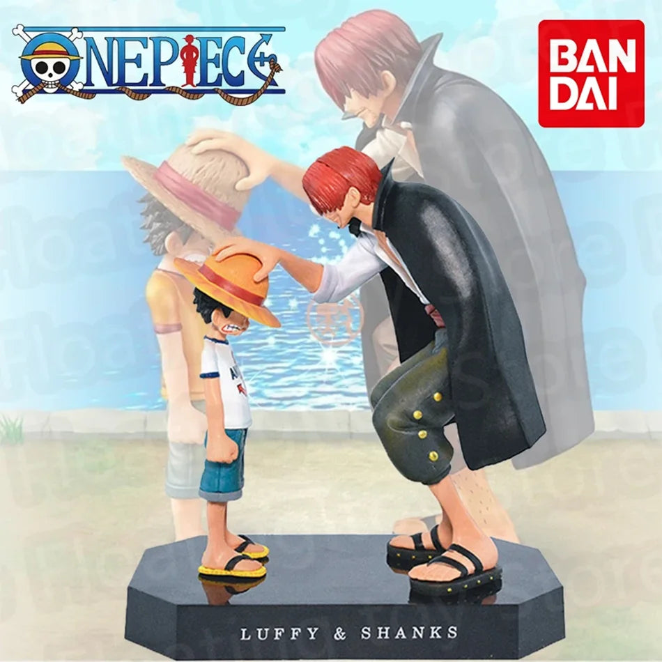 18cm Anime Figure One Piece Luffy Four Emperors Shanks Straw Hat Luffy Action Figure Monkey D Luffy Collection Model Doll Toys