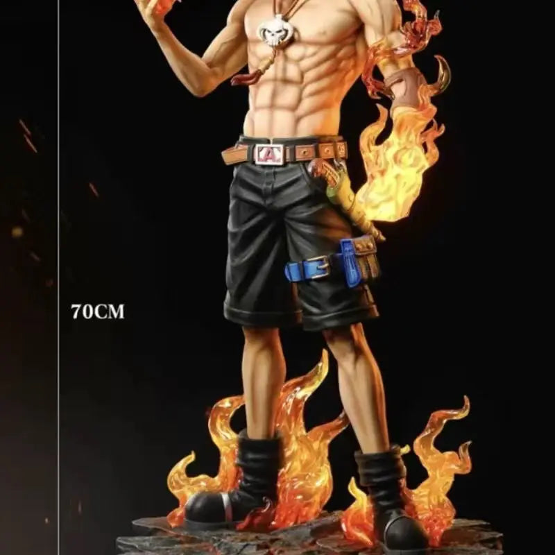 70cm Anime One Piece Dream Ace Super Large Doll Model Hand-Held 3rd Anniversary 1/3 Ace Limited Edition Statue Decorative Toys