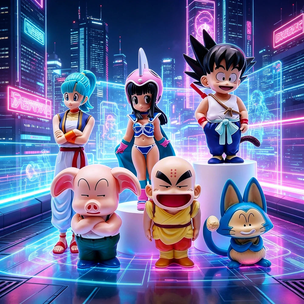 10-20cm Anime Dragon Ball Z Figure Goku Figure Practice Section GK Figures Krillin Chichi Bulma Anime Collectible Model Toy Gift