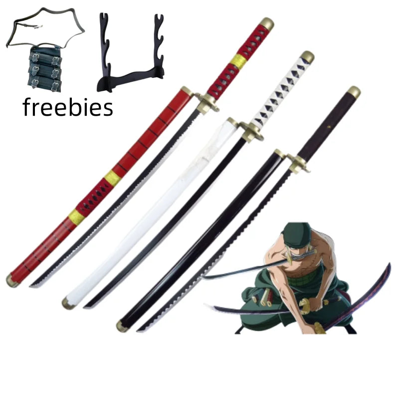 104cm Roronoa Zoro Sword Anime One Piece Cosplay Prop Knife Ninja Schwert Real Size Japanese Katana Original Samurai Sabre Toy