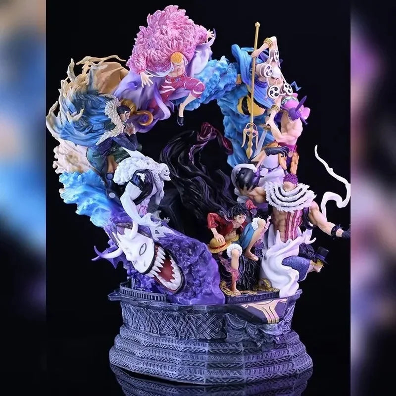 InStock One Piece Gk Rival Series Throne Luffy Anime Figure Model Toy Statue Desktop Ornament Boy Surprise Gift Collectible Mode