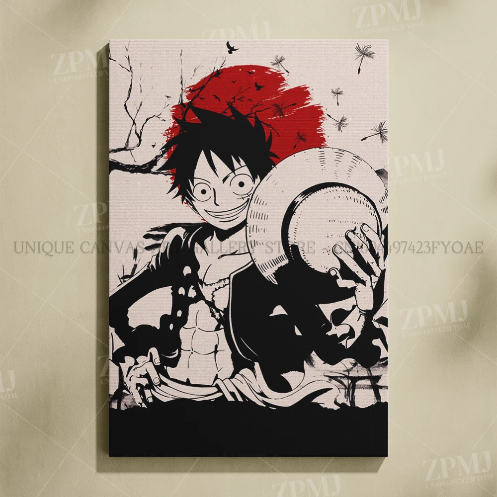 Anime One Piece Home Decoration Canvas Painting Pictures Monkey D. Luffy Figures Wall Art Prints Poster For Living Room No Frame